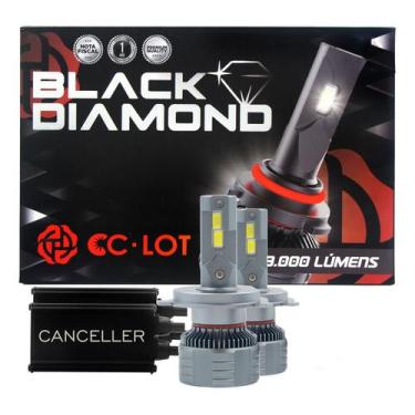Imagem de Kit Lâmpada Ultra LED H4 Black Diamond 9000lm 6000K Canbus JR8 Onix Go