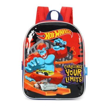 Imagem de Mochila Costas Escolar Kids Hotwheels Meninos Creche Passeio - Luxcel,