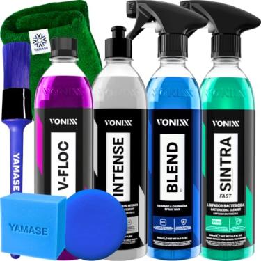 Imagem de Kit Lavagem Automotiva Carro Moto V-Floc Blend Spray Sintra Fast Intense Pano Aplicador Pincel