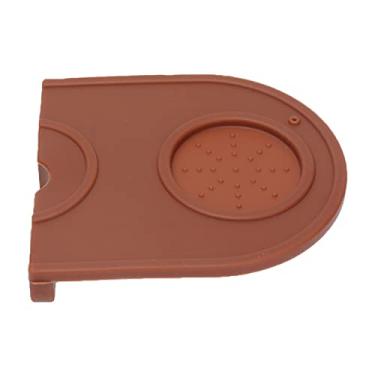 Imagem de Tapete de tamping de canto, tapete de tamper de café antiderrapante macio resistente ao calor silicone para restaurante para cozinha (marrom)