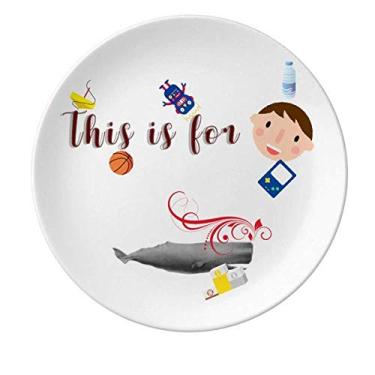 Imagem de Prato de porcelana Sperm Whales Swim Breathe Prato redondo para meninos