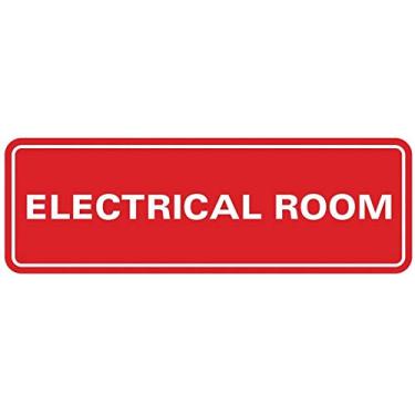 Imagem de Placa para porta de sala elétrica/parede – Plástico gravado a laser – Placa perfeita para casa, negócios ou escola