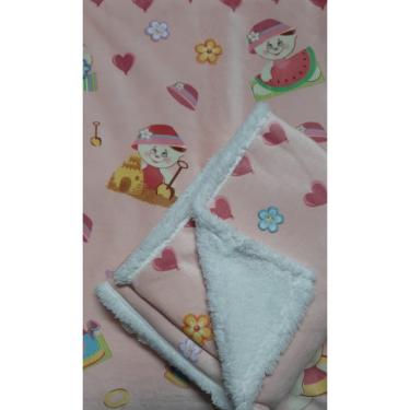 Imagem de Cobertor Sherpa Super Soft Infantil Menina Feliz 90x110 rosa