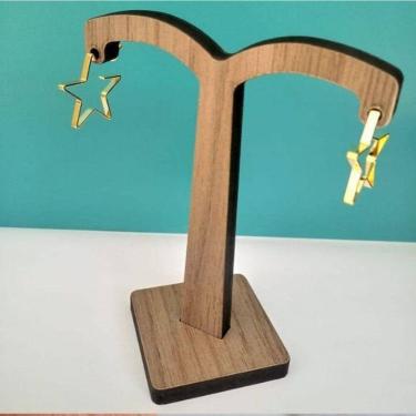 Imagem de Brinco Estrela Vazado Banhado A Ouro