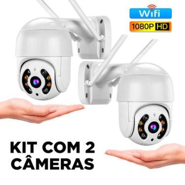 Imagem de Kit Com 2 Câmeras Segurança Smart Ip Wifi Icsee Mini Dome Full Hd A8 -