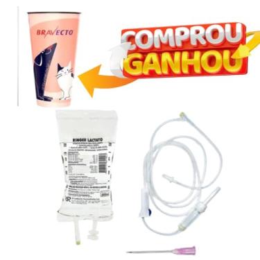 Imagem de 10 KITS FLUIDOTERAPIA CONTENDO 10 RINGER LACTATO 500ML + 10 EQUIPO + 10 AGULHAS 40X12 + COPO PROMOCIONAL UNIPET