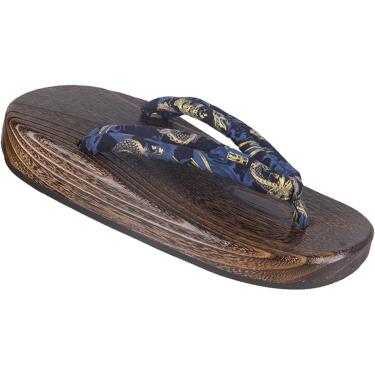 Imagem de Sandálias femininas masculinas japonesas chinelos de madeira tradicional quimono geta sandálias tamancos, chinelos de verão chineses orientais apartamentos femininos sandálias ao ar livre sa