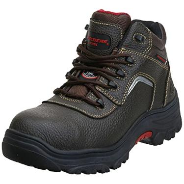 Imagem de Skechers Bota Industrial Masculina Burgin-sosder, Couro marrom em relevo, 12