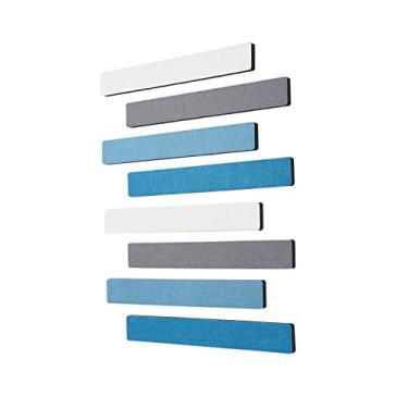 Imagem de Afumazi 8 peças placa de feltro placa de avisos tira para parede, placa de pino autoadesiva com 24 pinos, tira de cortiça para sala de aula de escritório e casa (azul)