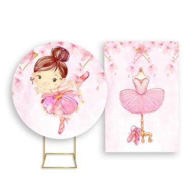 Imagem de Painel De Festa Redondo 1,50x1,50 + Painel Vertical 1,50x2,20 - Bailar