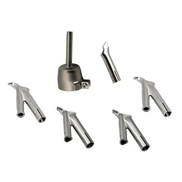 Imagem de 6 peças Bocais triangulares redondos de soldagem de velocidade com ponta de soldagem padrão de 5 mm para pistola de ar quente de PVC máquina de solda de pistola de calor de plástico