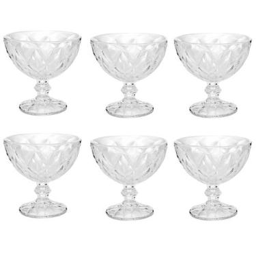 Imagem de Jogo de 6 Taças Diamond Lyor para Sobremesa 250ml Transparente Tigela 