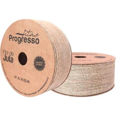 Imagem de Fita ARAMADA de Juta 38MM X 10M - CRU Natural - Fitas Progresso