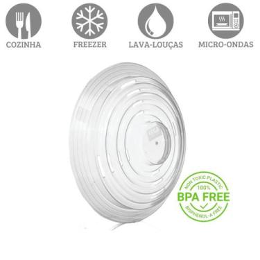 Imagem de Tampa de Micro-ondas Plástica Protetora de Alimentos 25 cm Aquecimento