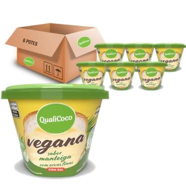 Imagem de Manteiga de Coco Vegana Ervas Finas Qualicoco 200g (6 Potes)