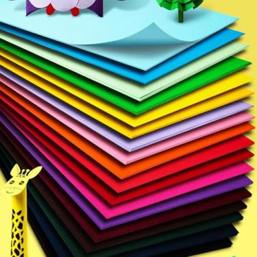 Imagem de KYMY Papéis de cartolina coloridos Macaron 21 x 28 cm, cores sortidas, 180 g/m², papéis de construção grossos, papéis de artesanato para origami, scrapbook, arte DIY, confecção de cartões (cores