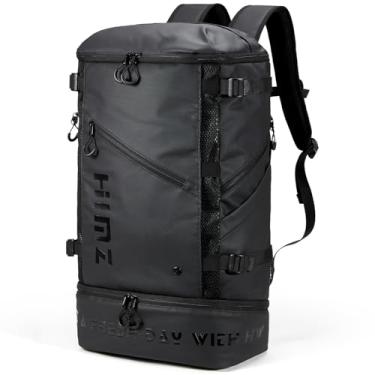 Imagem de HIMZ WARRIOR Mochila térmica com compartimento de lancheira para viagem, grande, isolada, resistente, para acampamento, bolsa de laptop de 17 polegadas, mochilas de transporte para avião, preta