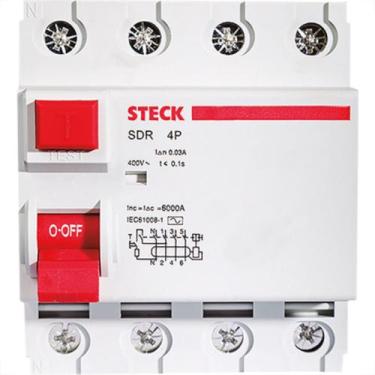 Imagem de Interruptor Diferencial 4P 25A 30Ma Stec - STECK