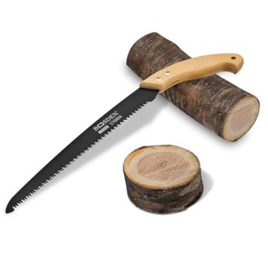 Imagem de BOOSDEN Serra de poda manual de 28 cm, serra manual com cabo de madeira, serra japonesa, serra manual para aparar árvores, acampamento, marcenaria, jardinagem