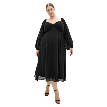 Imagem de City Chic Vestido feminino midi, Preto, 25 Plus Size