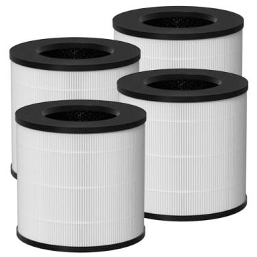 Imagem de Curebilee Filtro de substituição HEPA verdadeiro, compatível com purificador de ar, HEPA verdadeiro 3 em 1 e filtro de carvão ativado, pacote com 4