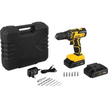 Imagem de Parafusadeira Furadeira Bateria 20V Bivolt Mandril 3/8" Polegadas Male