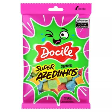 Imagem de Docile Bala de Goma Super Azedinhos 80g - Sortido (Maçã Verde, Blueberry, Morango)
