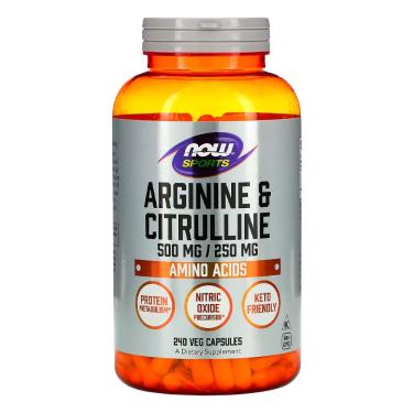 Imagem de Arginine Citrulline 500/250mg Now Foods 240Cap Importado
