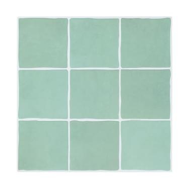 Imagem de Azulejos de parede autoadesivos à prova d'água de 30,5 cm x 30,5 cm - Aparência de cerâmica realista em azulejos para cozinha, banheiro (10 folhas, verde sálvia)