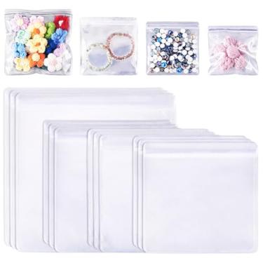 Imagem de FASHEWELRY 20 bolsas de joias transparentes de PVC, bolsas de joias antimanchas, plástico antioxidação, pequenos sacos com zíper para embalagem de anéis, brincos, pulseira, 12 x 12 cm, 14 x 12 cm, 14