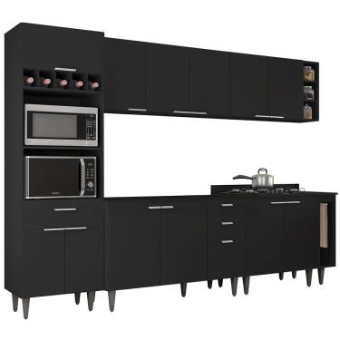 Imagem de Armário de Cozinha CP07 Para Pia 120cm Pérola Z34 Preto     - Mpozenato