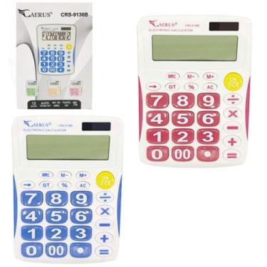 Imagem de Calculadora eletronica 12 digitos a pilha / solar 15,5x11cm - MOHNISH