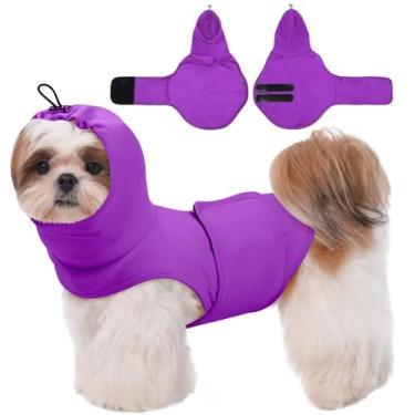 Imagem de MIGOHI Coletes de ansiedade para cães pequenos, moletom com capuz calmante para fogos de artifício, ruído, coletes confortáveis para ansiedade, orelhas envolventes para aliviar ansiedade, novos