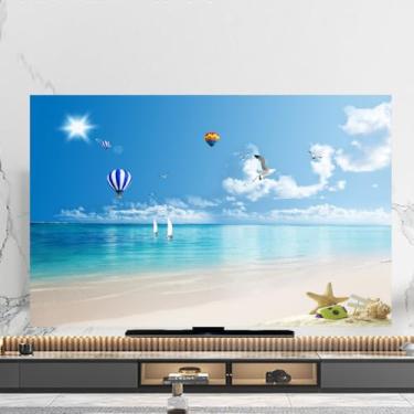 Imagem de Capa de TV 32-80 polegadas capa contra poeira colorida para desktop/protetor de tela pendurado protetor de tela de computador para LCD LED monitor universal interno tecido sem arranhões azul-3||93 cm
