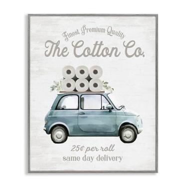 Imagem de Stupell Industries Papel higiênico de algodão para entrega de arte giclée cinza emoldurado por Lettered and Lined, 14 x 11