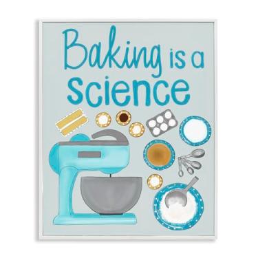 Imagem de Stupell Industries Baking Is A Science Design de arte giclée emoldurado branco por Christine Becker, 14 x 11
