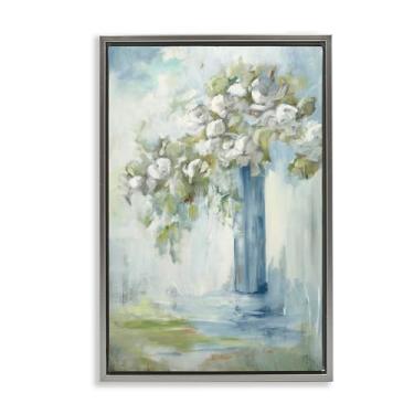 Imagem de Stupell Industries Vaso de flor alto em pé cinza emoldurado em tela flutuante design de arte de parede por Mary Parker Buckley, 78 x 53