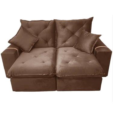 Imagem de Sofá Prime 3 Lugares Retrátil e Reclinável Tecido Veludo 200cm Fernandes Estofados Cor Marrom