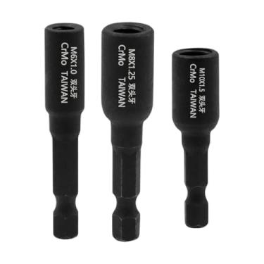 Imagem de KAIYUEMAOYI 3 Peças de Pontas de Chave de Fenda de Cabeça Dupla, Ferramenta Resistente para Instalação de Parafusos de Suspensão em Marcenaria, M6 M8 M10