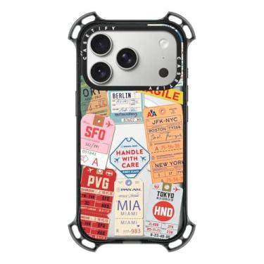 Imagem de CASETiFY Capa Bounce para iPhone 17 Pro [à prova de choque/compatível com Magsafe/6,5 m. Proteção contra quedas de grau militar 7X] - AirTags - Preto transparente