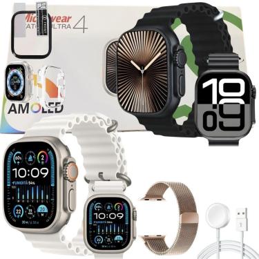 Imagem de Relogio Inteligente U4 Plus Serie 10 Tela Amoled Gps Nfc Assistente de Voz Siri Unissex...