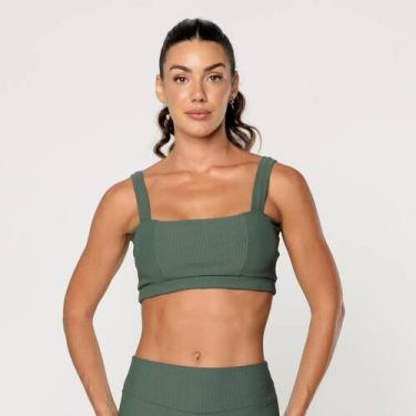 Imagem de Top Fitness Academia Feminino Decote Quadrado Texturizada Elevate - LO