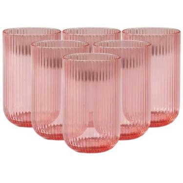 Imagem de Jogo Com 6 Copos De Vidro Versalhes Rosa 460ml