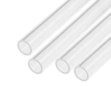Imagem de Tubo redondo rígido transparente de acrílico 4 peças 15 mm (0,6") ID 18 mm (0,7") OD 15,2 cm para lâmpadas e lanternas, sistema de resfriamento de água