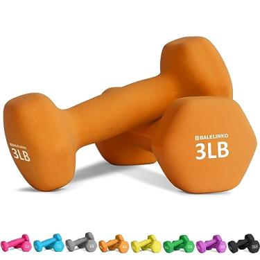 Imagem de Balelinko Equipamento de ginástica em casa, treinos de força, perda de peso, pesos de pilates, conjuntos de ioga, pesos gratuitos para mulheres, homens, idosos e jovens, 1,3 kg laranja, par