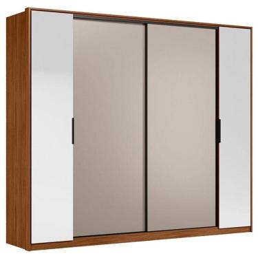 Imagem de Guarda Roupa Casal Laredo Nogueira Nude Prime Tx Flex Com Espelho Demóbile - Demartêz