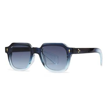 Imagem de Óculos de Sol Masculinos com Rebites Metálicos, Estilo Punk Feminino, Lentes Degradê, Proteção UV400, Ideais para Esportes ao Ar Livre, Corrida e Ciclismo, TransBlue