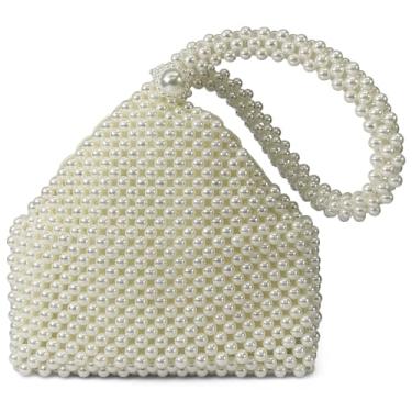 Imagem de Bolsas de pérola, bolsa feminina com contas transversais elegantes para noite de casamento, festa de formatura, Branco, Tendência