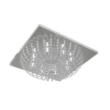 Imagem de Plafon Lustre De Cristal Legitimo Quadrado 50Cm Quarto Sala De Jantar 