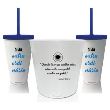 Imagem de Kit Balde De Pipoca E 2 Copos Personalizados Extraordinário - Krystalo
